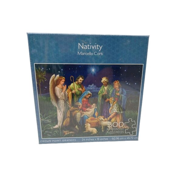 Jigsaw  Puzzle 500 Pieces Marcello Corti Nativity Crown Point Graphic NOS - Picture 1 of 4